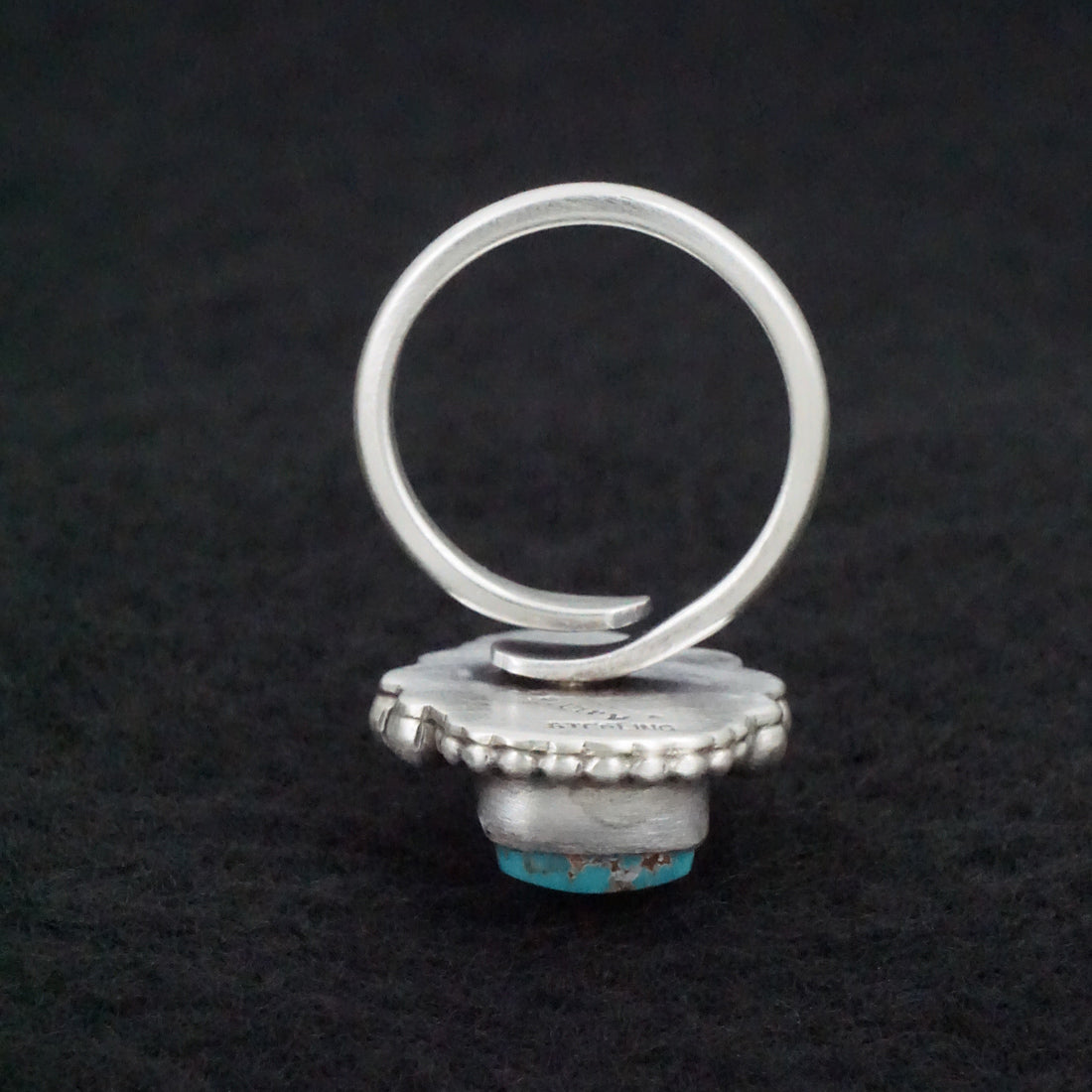 Kathleen Livingston Turquoise & Sterling Silver Ring Size Adjustable