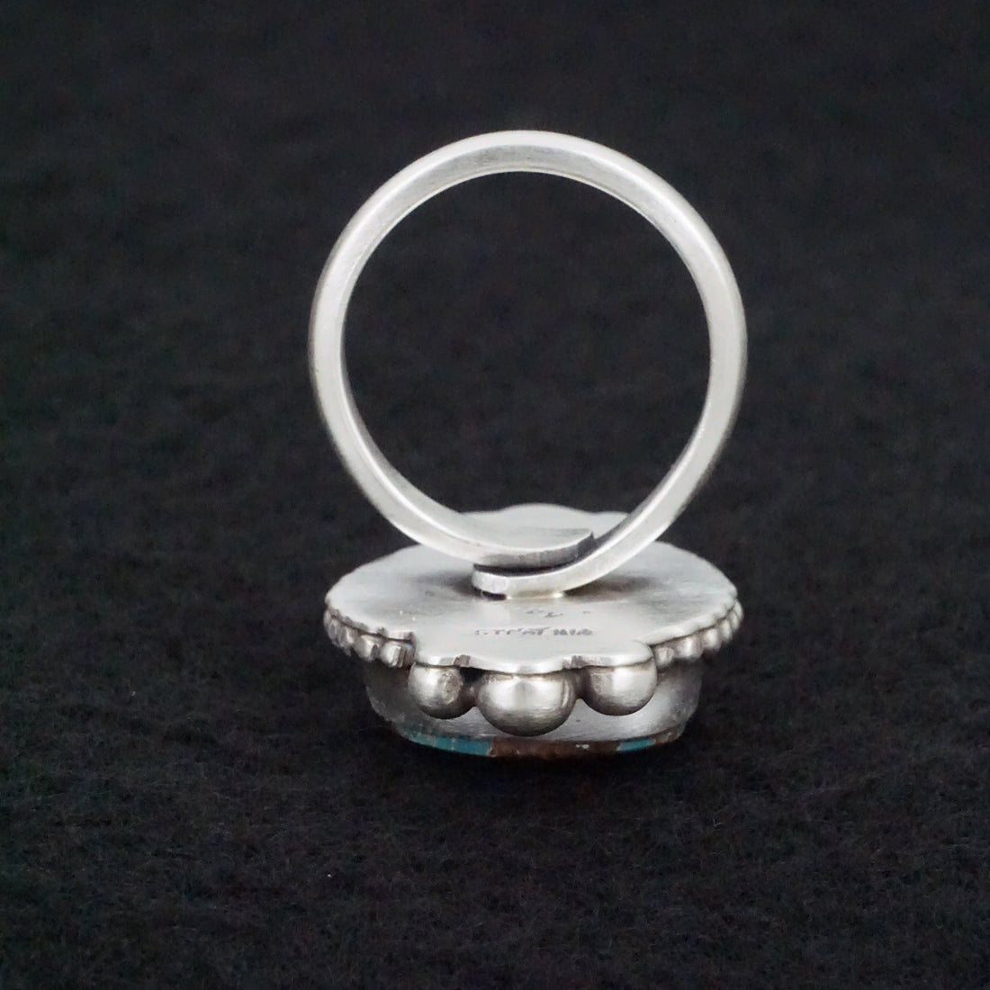 Kathleen Livingston Turquoise & Sterling Silver Ring Size Adjustable