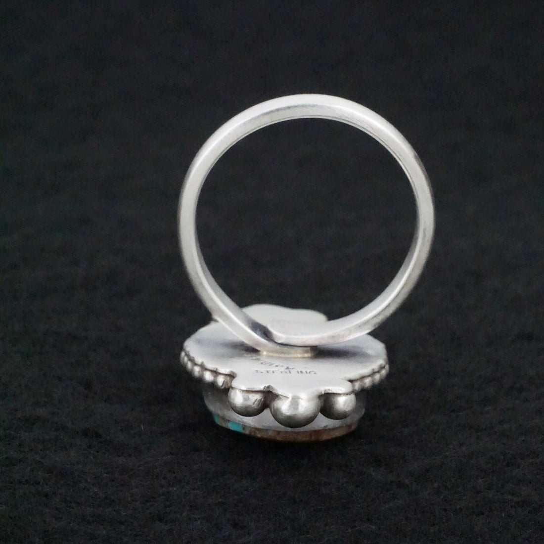 Kathleen Livingston Turquoise & Sterling Silver Ring Size Adjustable