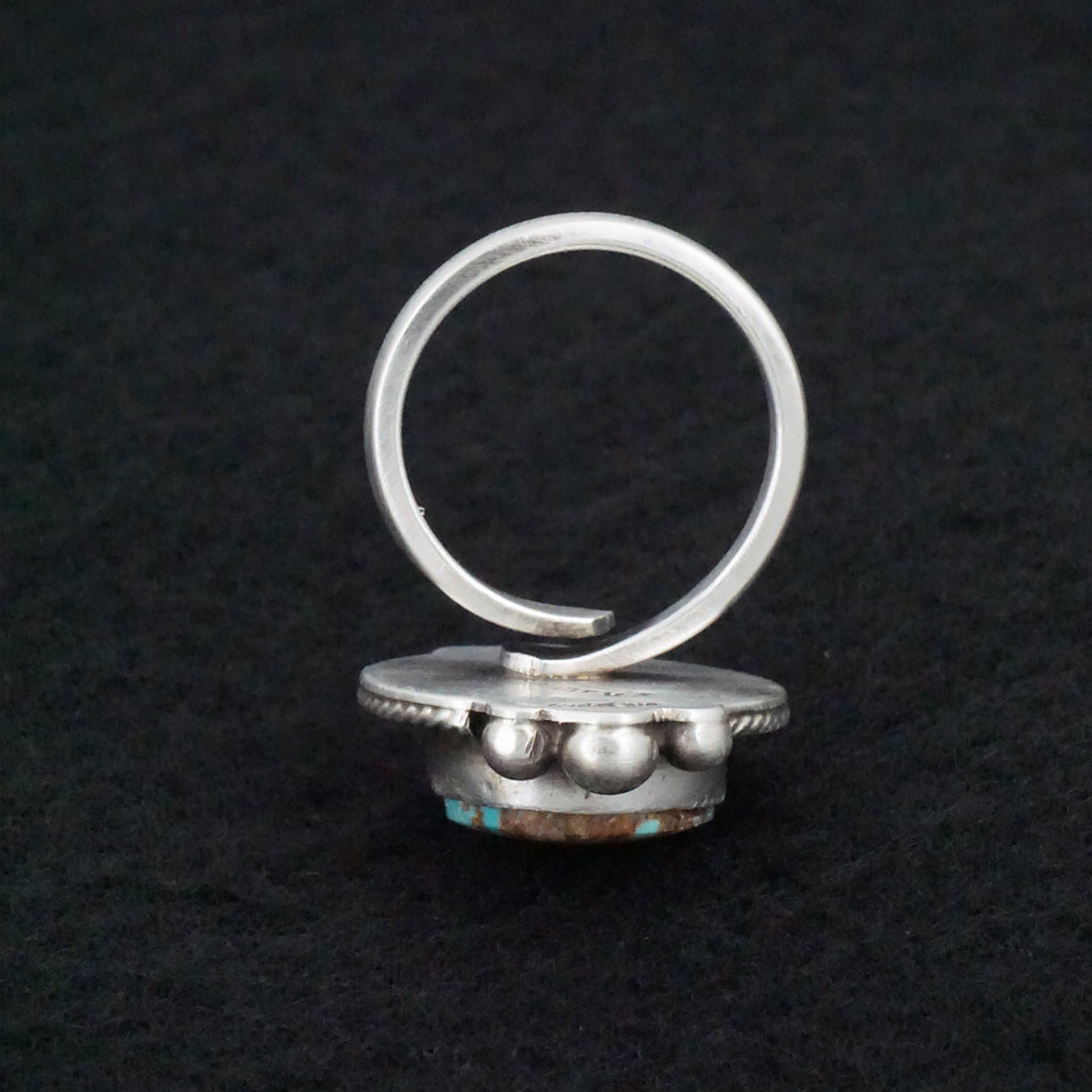 Kathleen Livingston Turquoise & Sterling Silver Ring Size Adjustable