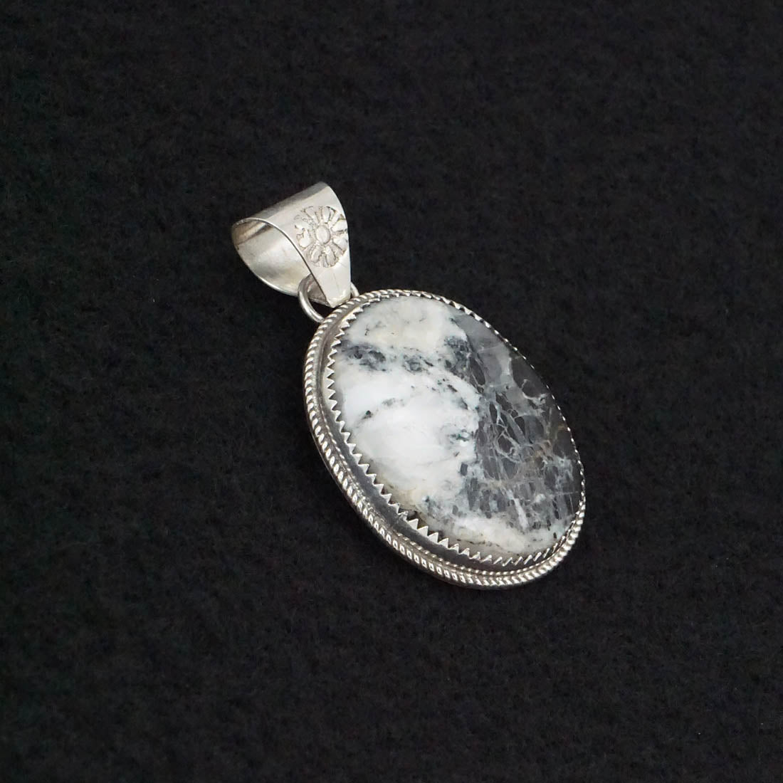 Ernest Hawthorne White Buffalo & Sterling Silver Pendant