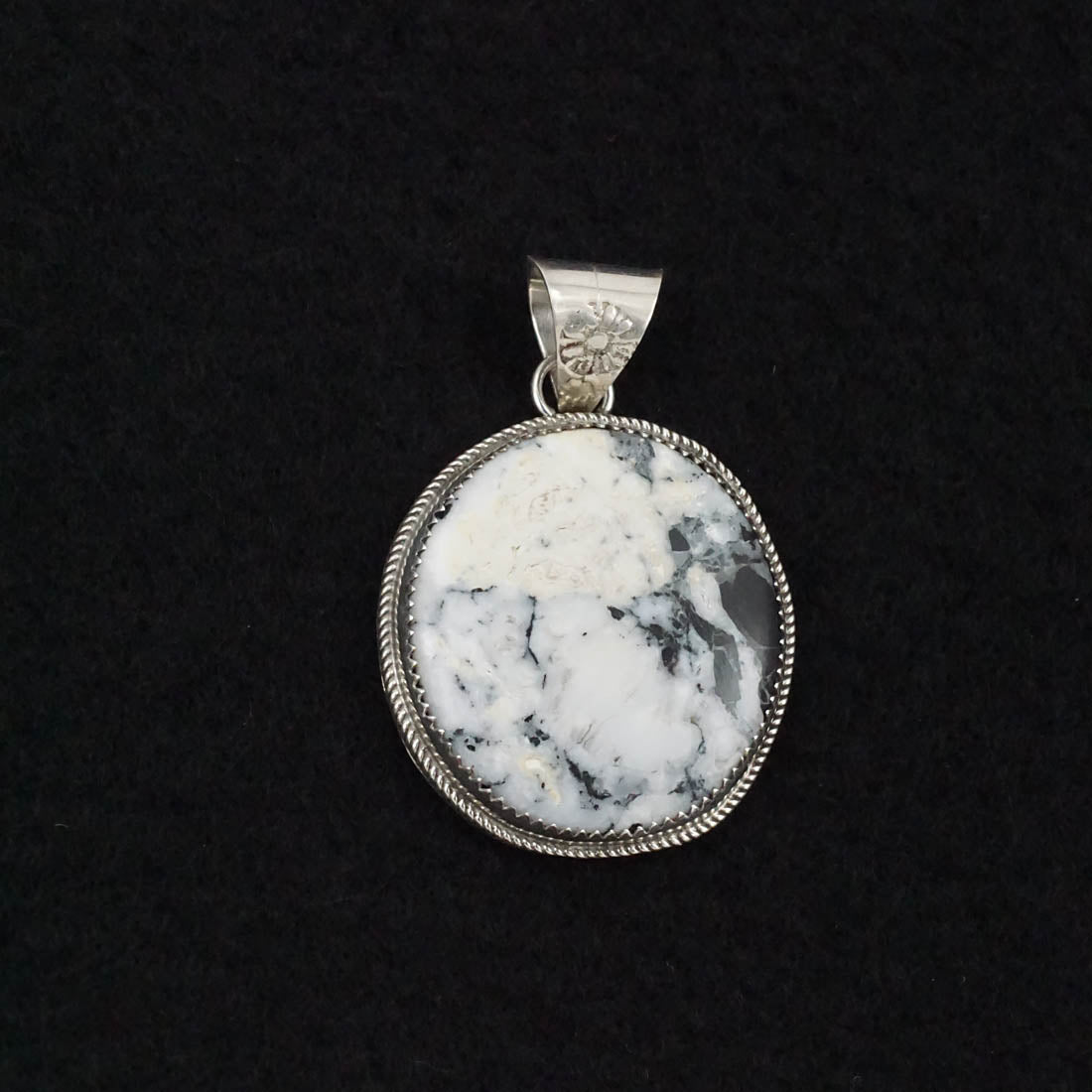 Ernest Hawthorne White Buffalo & Sterling Silver Pendant