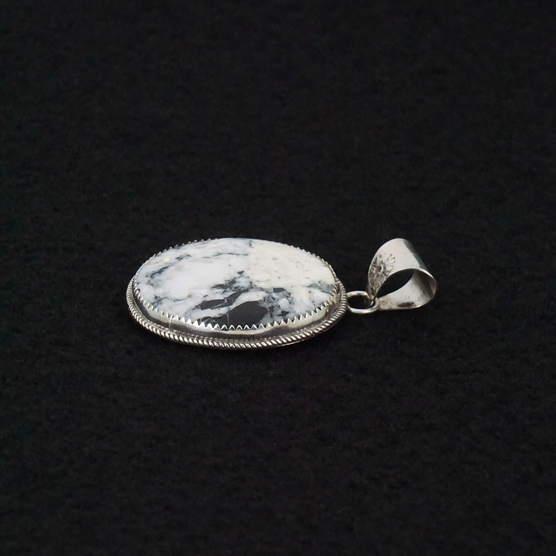 Ernest Hawthorne White Buffalo & Sterling Silver Pendant