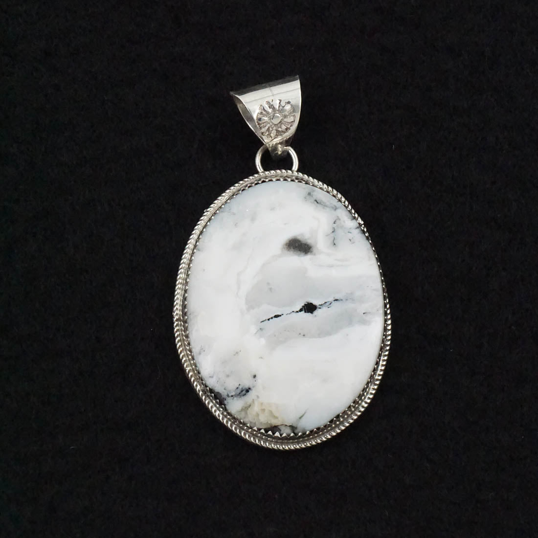 Ernest Hawthorne White Buffalo & Sterling Silver Pendant
