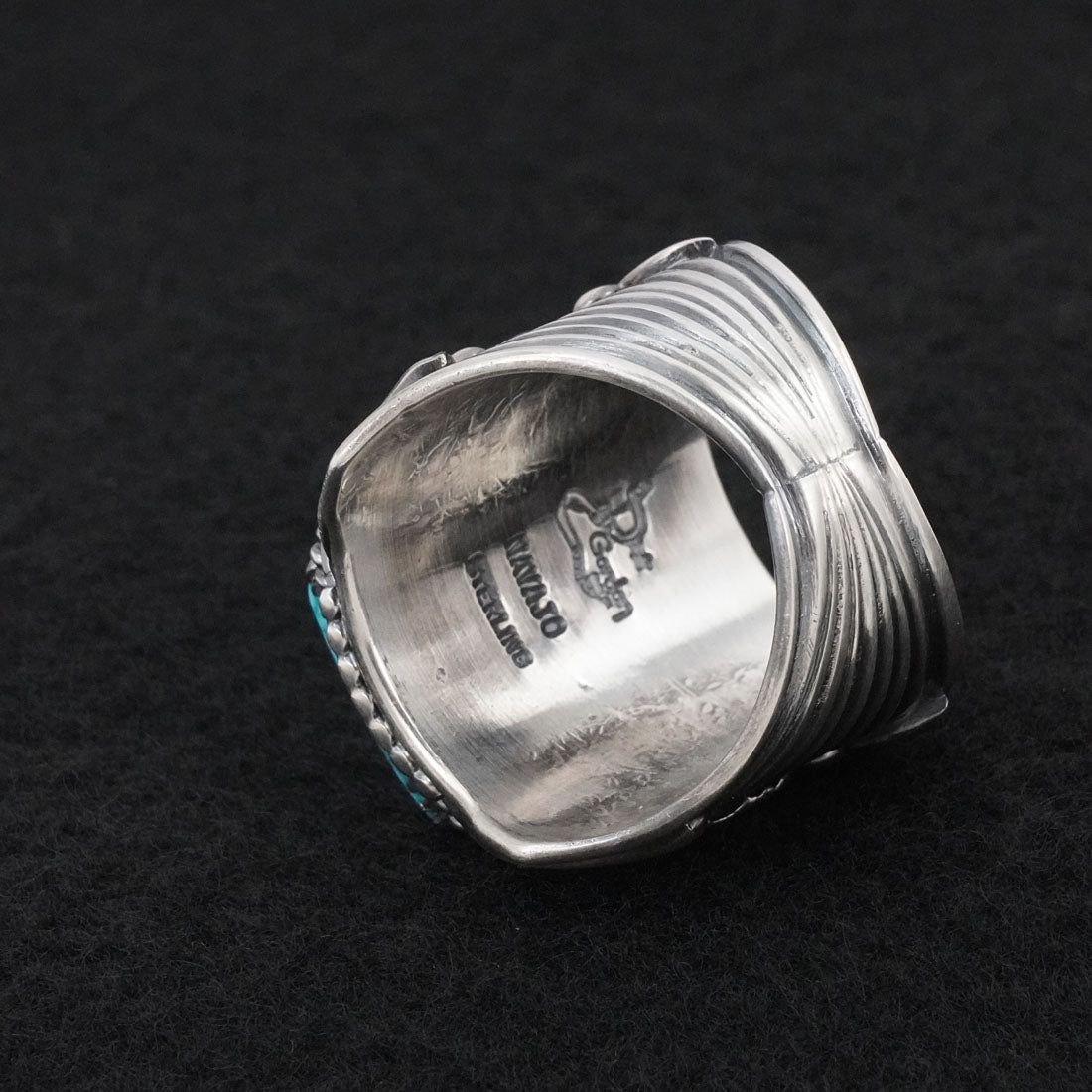 Delbert Gordon Turquoise & Sterling Silver Ring Size 13