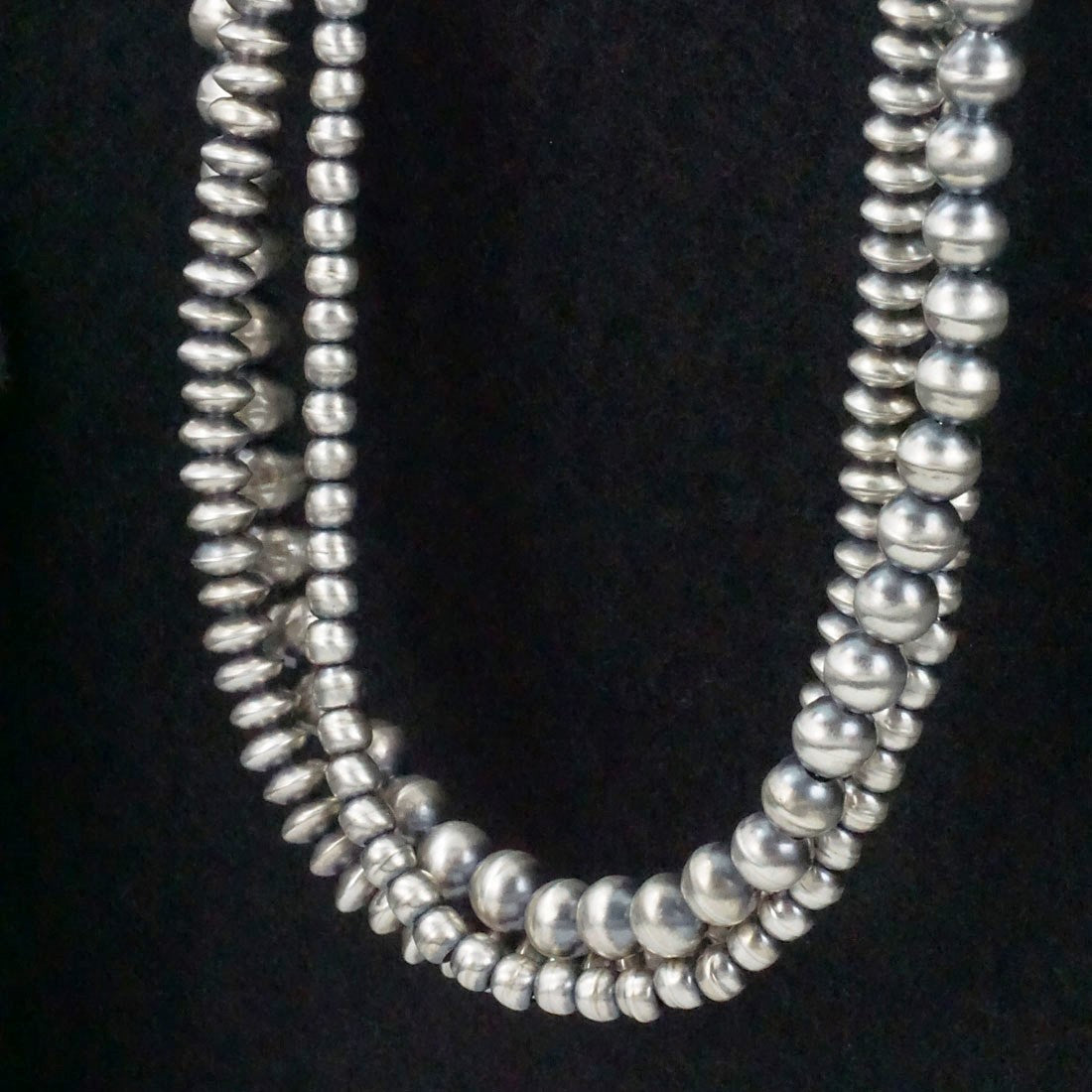 Dorinda Mariano Sterling Silver Navajo Pearl Necklace 24"