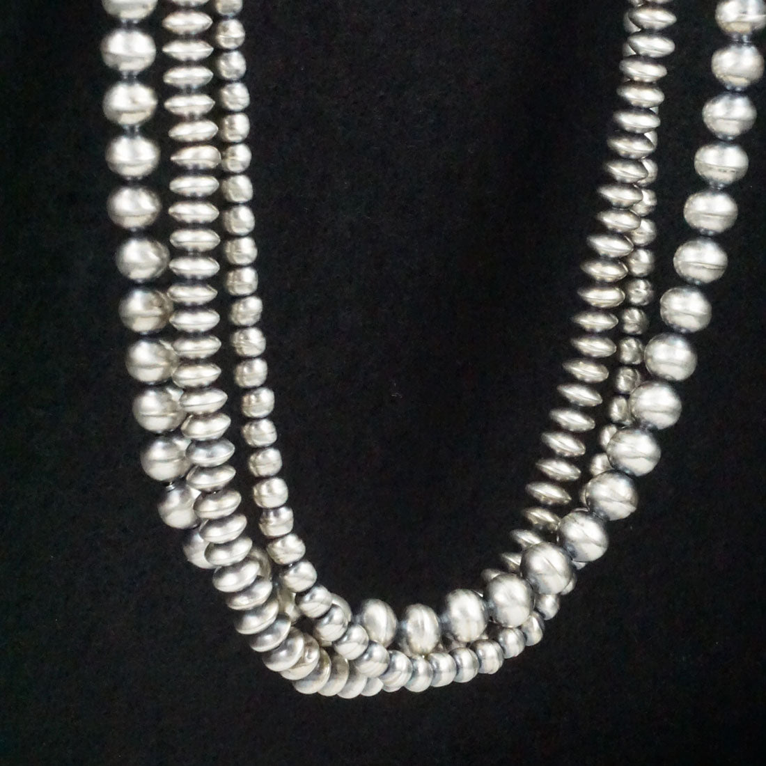 Dorinda Mariano Sterling Silver Navajo Pearl Necklace 24"