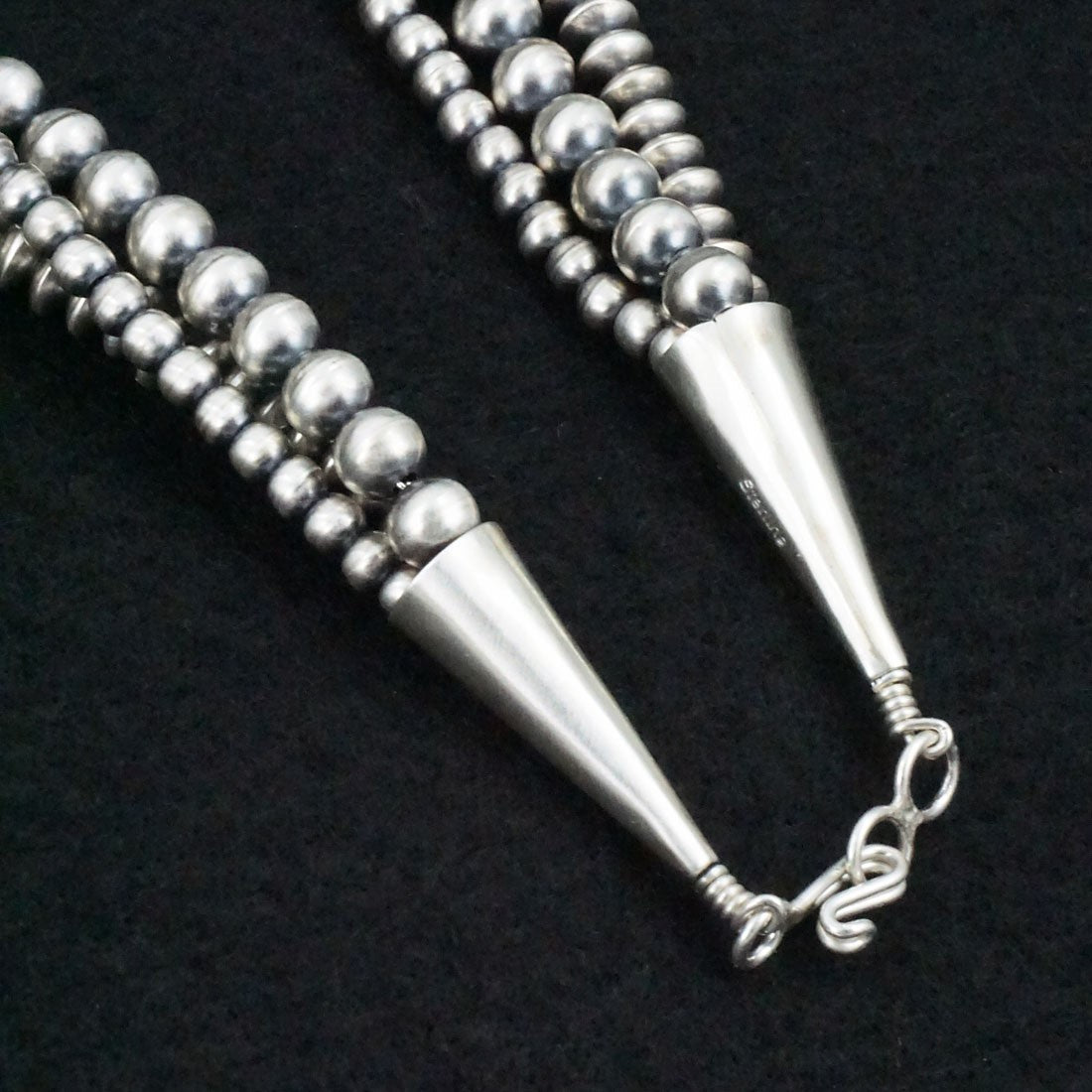 Dorinda Mariano Sterling Silver Navajo Pearl Necklace 24"