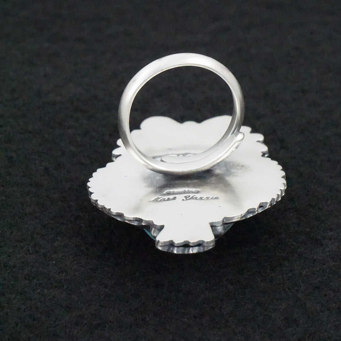 Mark Yazzie Turquoise & Sterling Silver Ring Adjustable