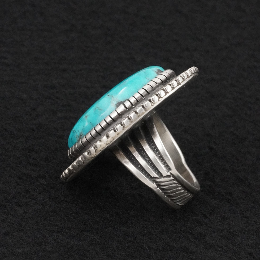Calvin Martinez Turquoise & Sterling Silver Ring Size 9