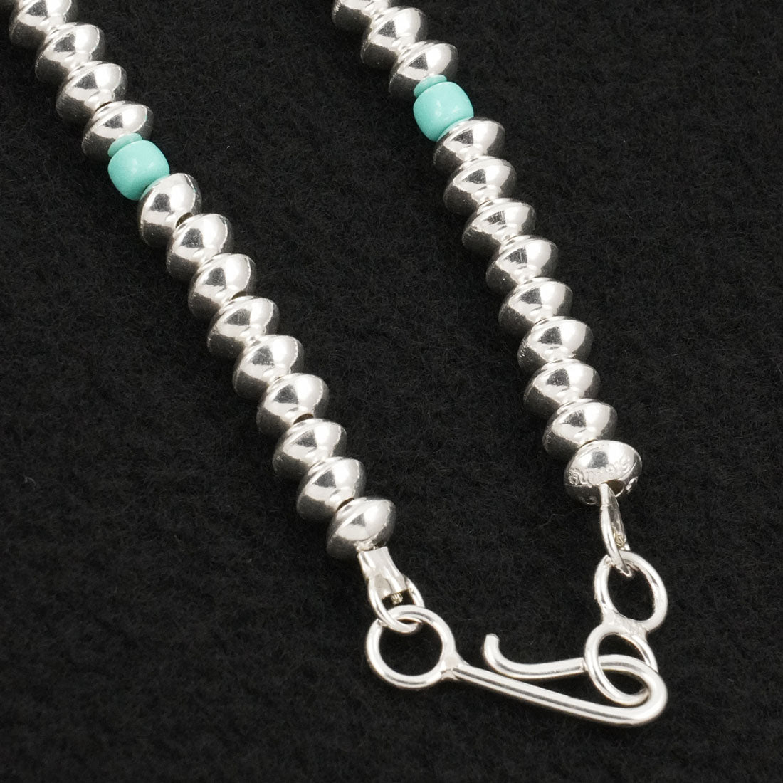 Crystal Haley Turquoise & Sterling Silver Navajo Pearl Necklace 20"