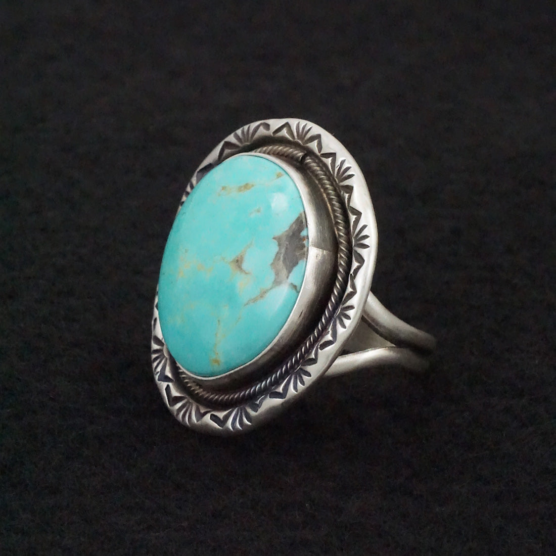 Jameson Garcia Turquoise & Sterling Silver Ring Adjustable