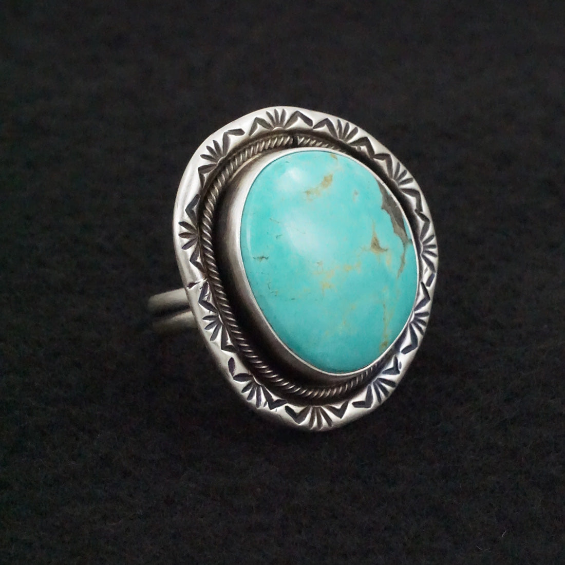 Jameson Garcia Turquoise & Sterling Silver Ring Adjustable