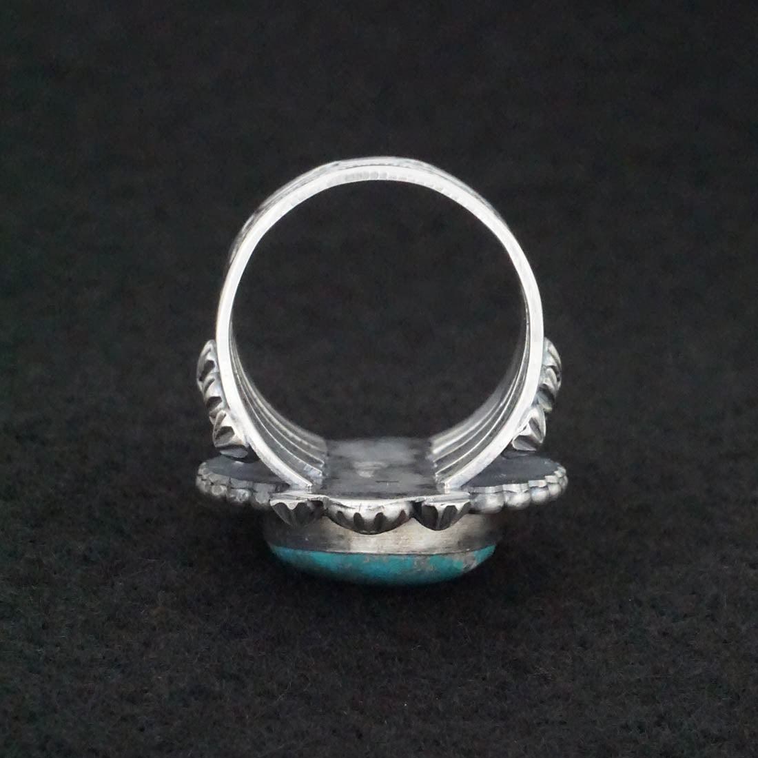 Raymond Delgarito Turquoise & Sterling Silver Ring Size 11.5