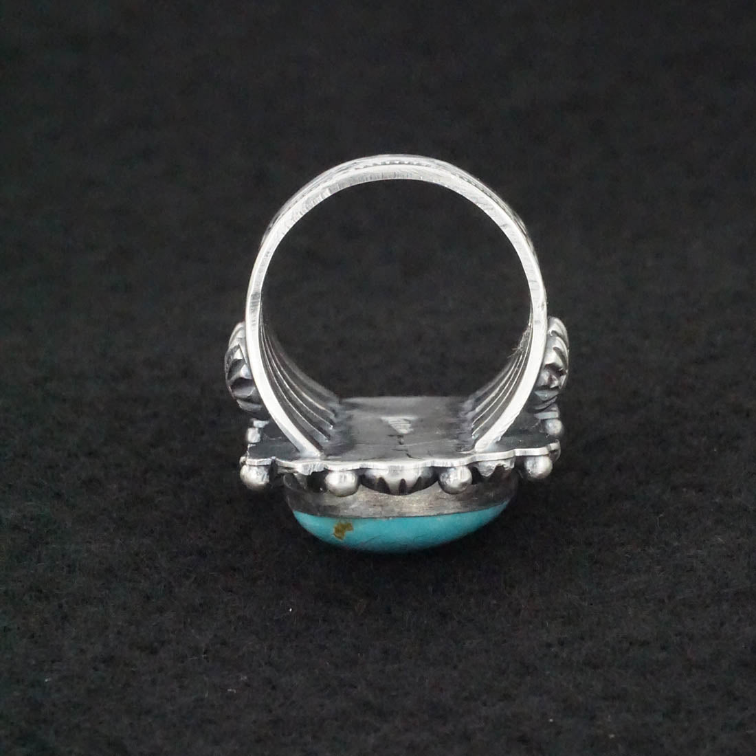 Raymond Delgarito Turquoise & Sterling Silver Ring Size 8