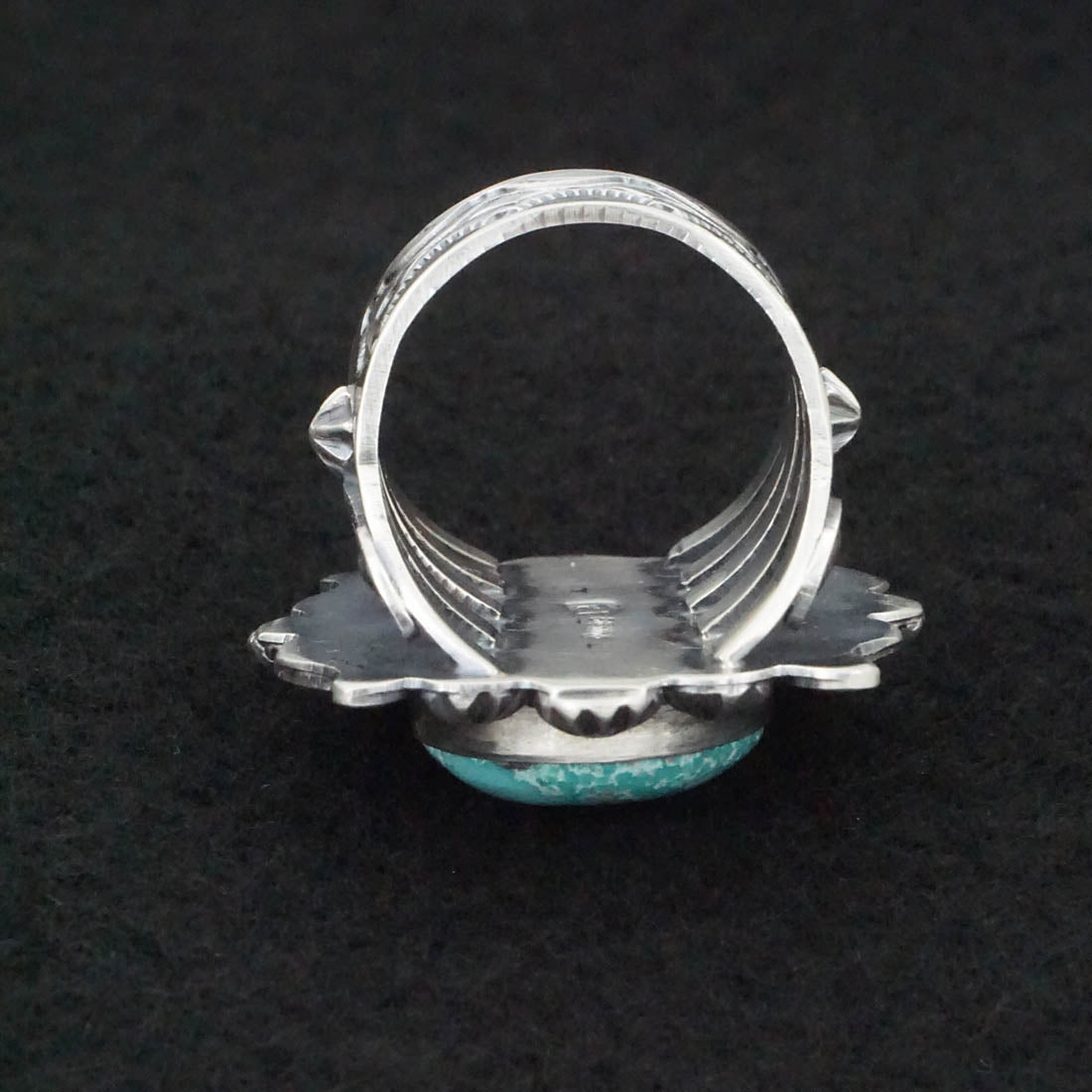 Raymond Delgarito Turquoise & Sterling Silver Ring Size 9.5