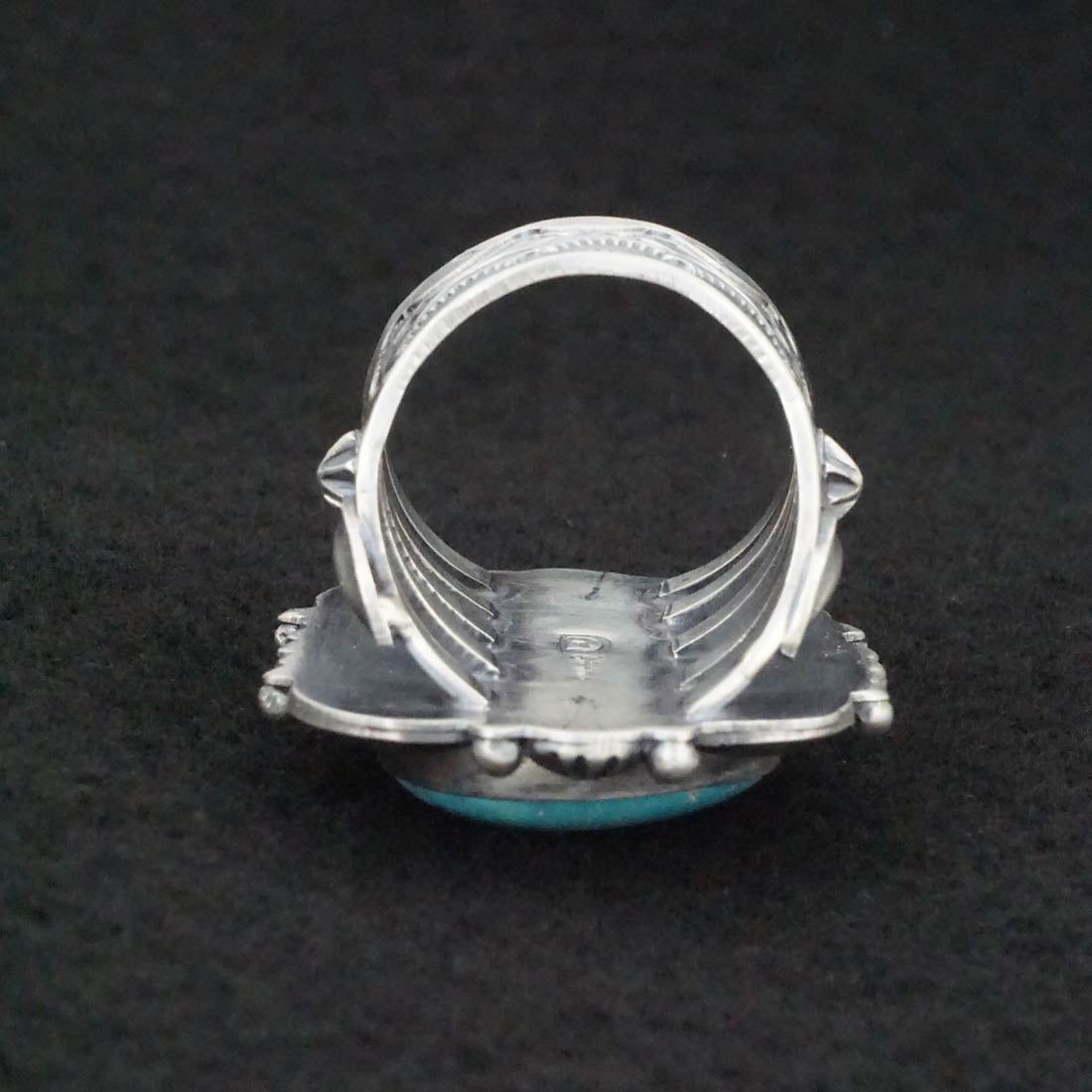 Raymond Delgarito Turquoise & Sterling Silver Ring Size 9