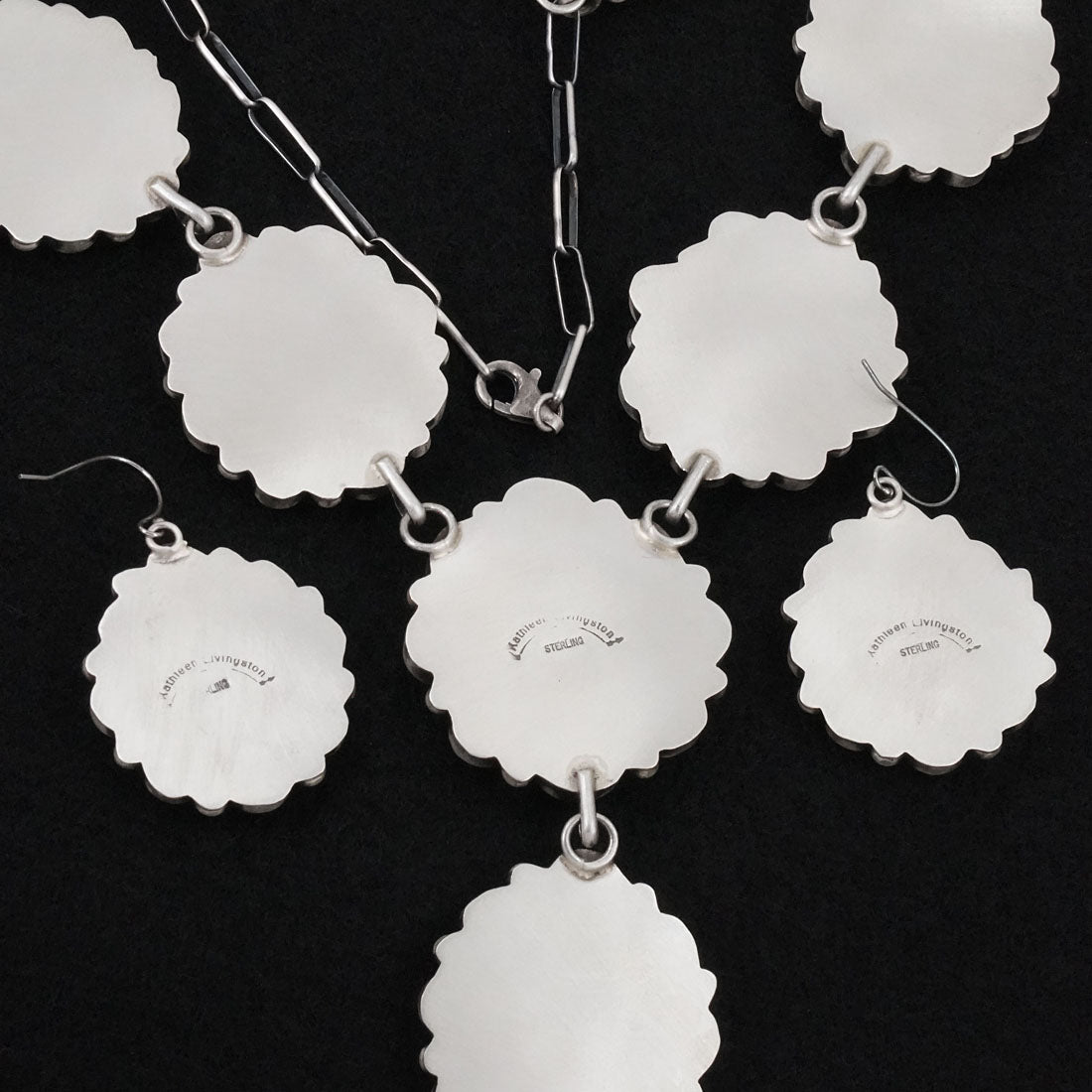 Kathleen Livingston Turquoise & Sterling Silver Necklace Set