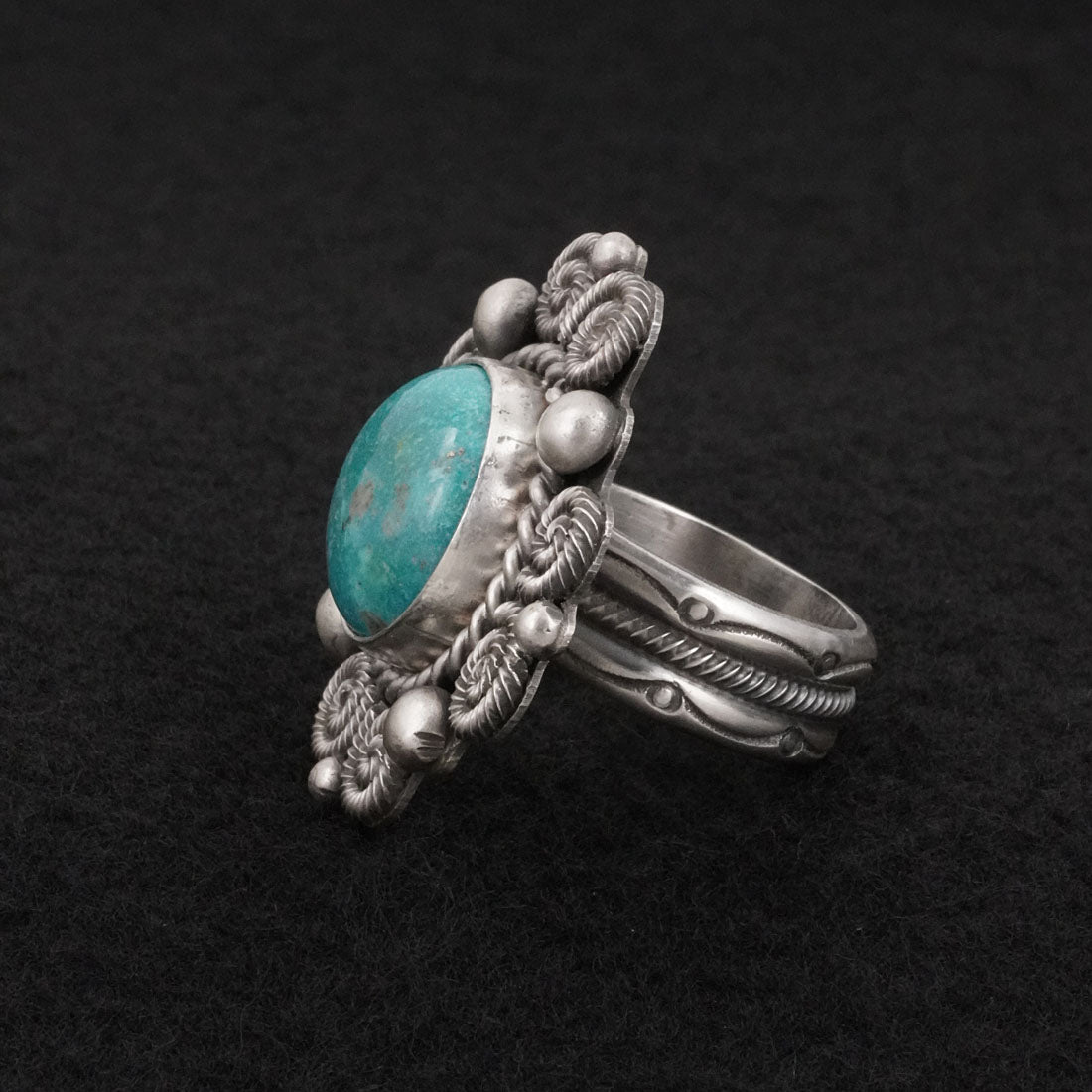 Michael Calladitto Turquoise & Sterling Silver Ring Size 7