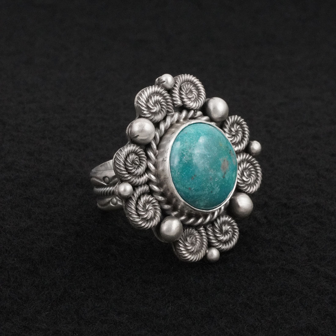 Michael Calladitto Turquoise & Sterling Silver Ring Size 7