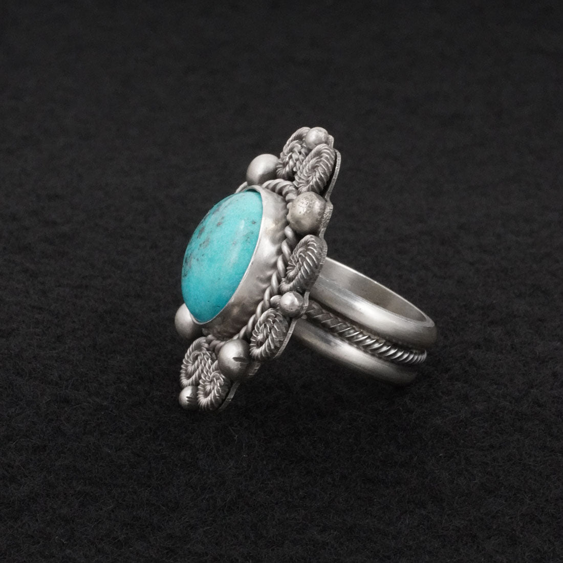 Michael Calladitto Turquoise & Sterling Silver Ring Size 7