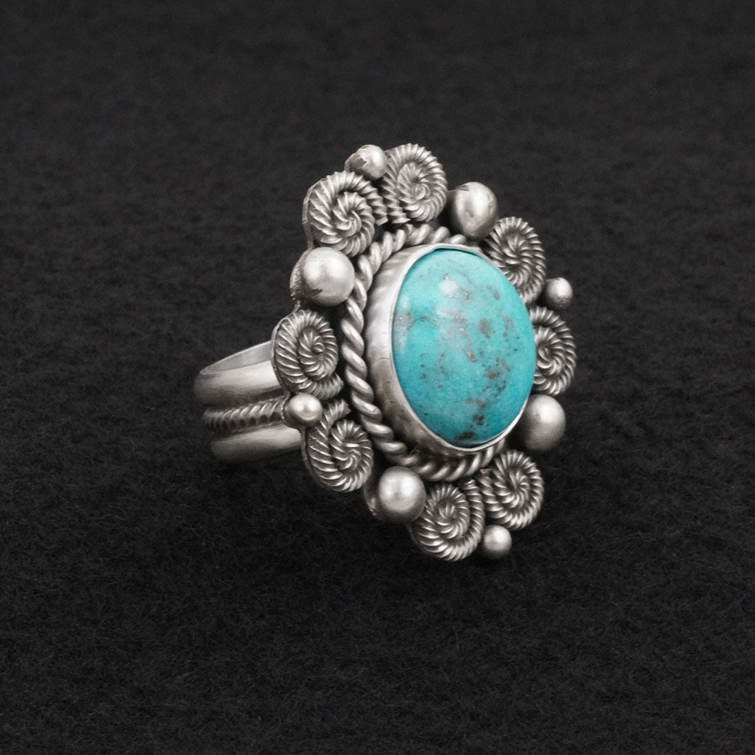 Michael Calladitto Turquoise & Sterling Silver Ring Size 7