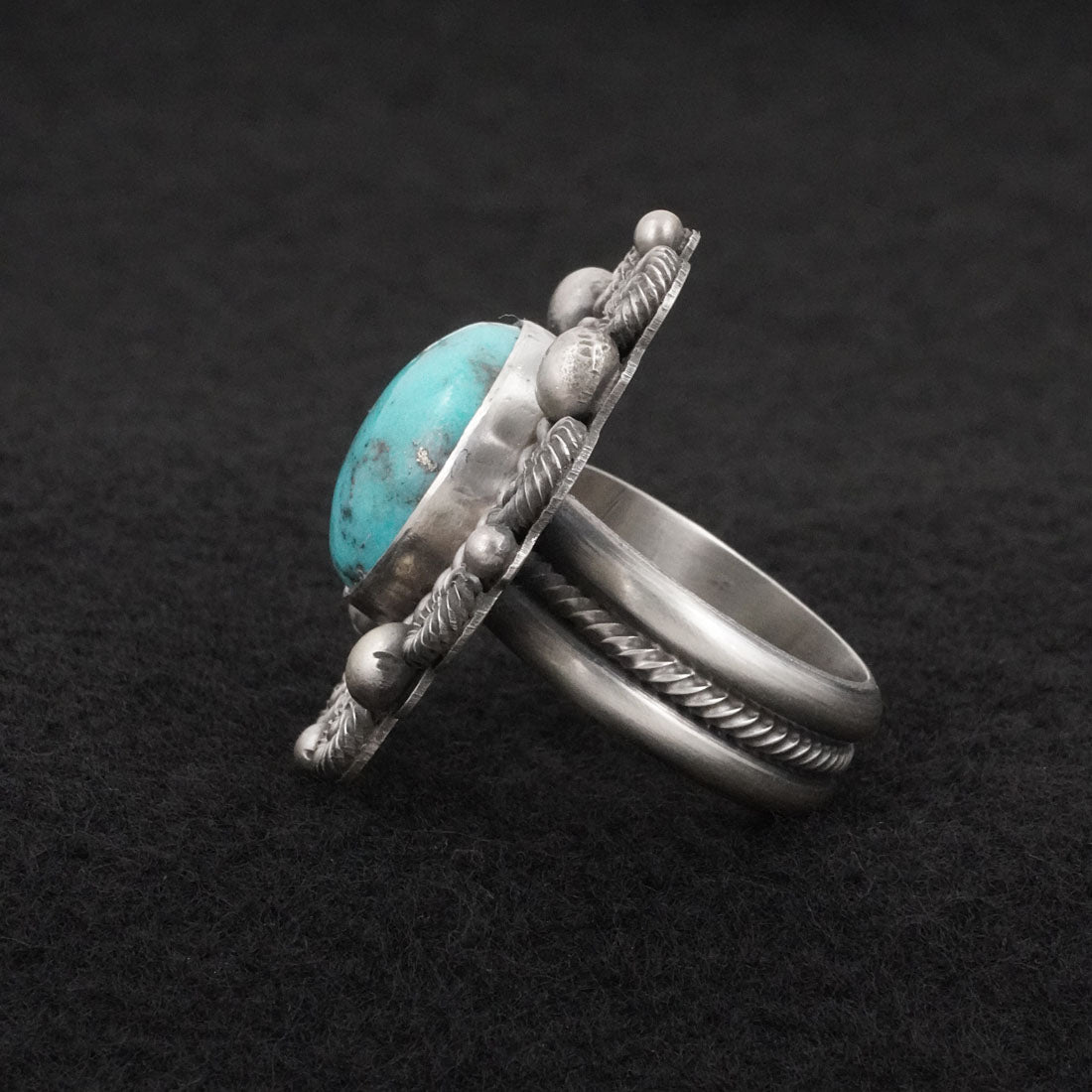 Michael Calladitto Turquoise & Sterling Silver Ring Size 8