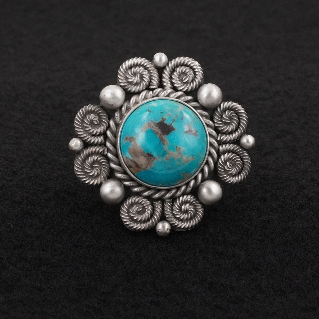Michael Calladitto Turquoise & Sterling Silver Ring Size 8.5