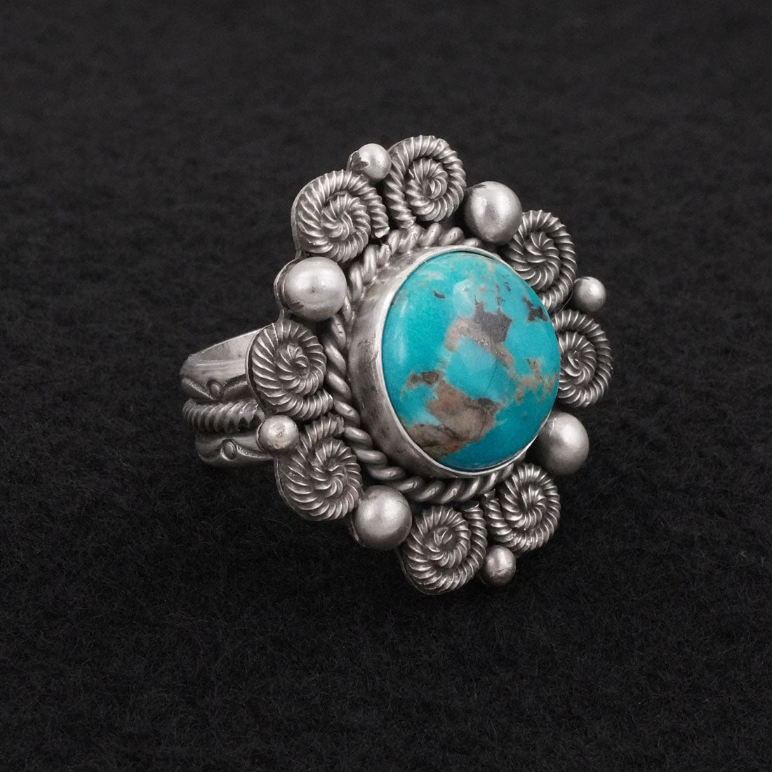Michael Calladitto Turquoise & Sterling Silver Ring Size 8.5