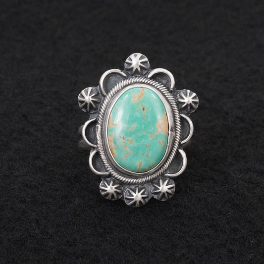 Bobby Johnson Turquoise & Sterling Silver Ring Adjustable