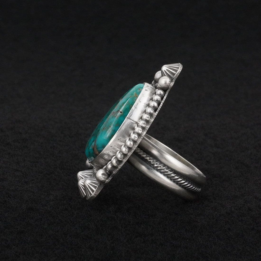 Michael Calladitto Turquoise & Sterling Silver Ring Size 8