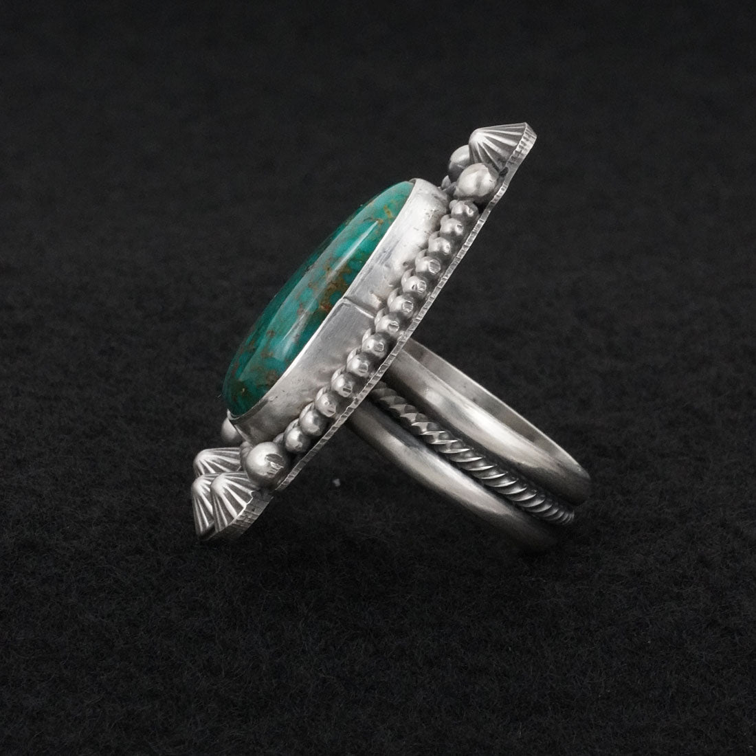 Michael Calladitto Turquoise & Sterling Silver Ring Size 8.5