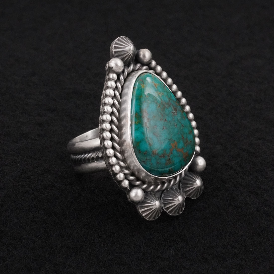 Michael Calladitto Turquoise & Sterling Silver Ring Size 8.5
