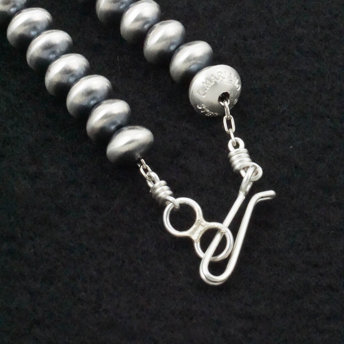 Dorinda Mariano Sterling Silver Navajo Pearl Necklace 14"