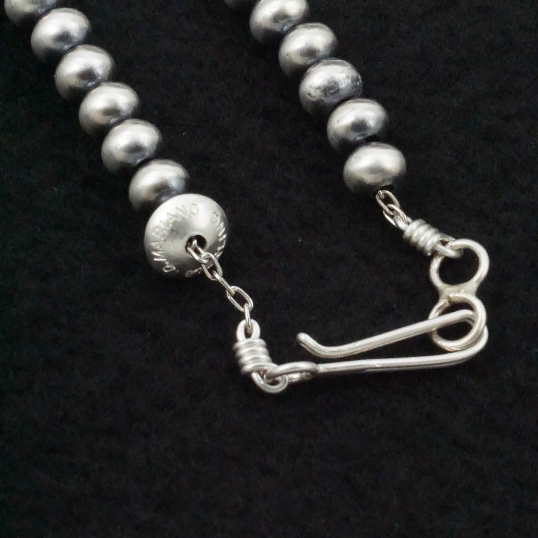 Dorinda Mariano Sterling Silver Navajo Pearl Necklace 14"