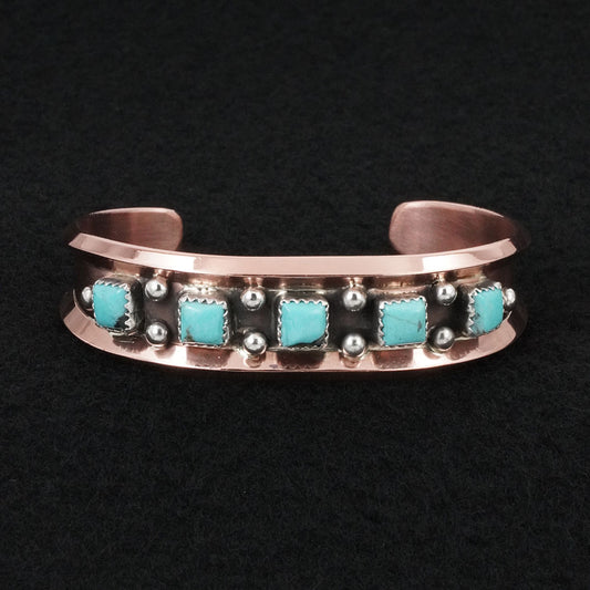 Paul Largo Turquoise, Sterling Silver & Copper Bracelet
