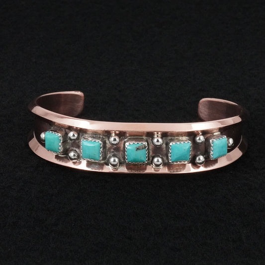 Paul Largo Turquoise, Sterling Silver & Copper Bracelet