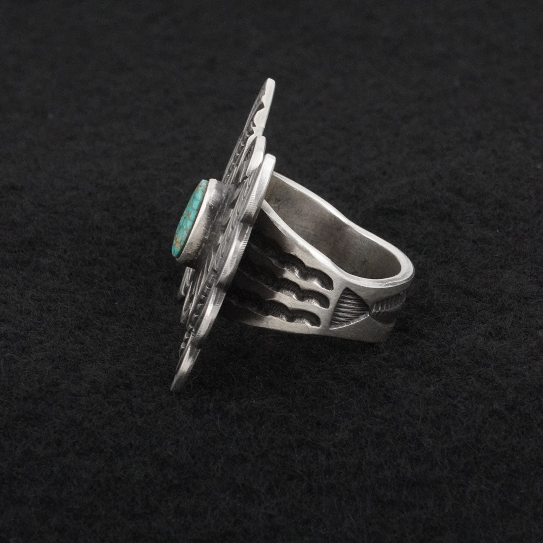 Calvin Martinez Turquoise & Sterling Silver Ring Sz. 7