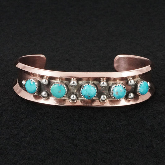 Paul Largo Turquoise, Sterling Silver & Copper Bracelet