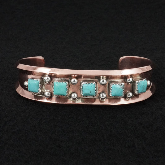 Paul Largo Turquoise, Sterling Silver & Copper Bracelet