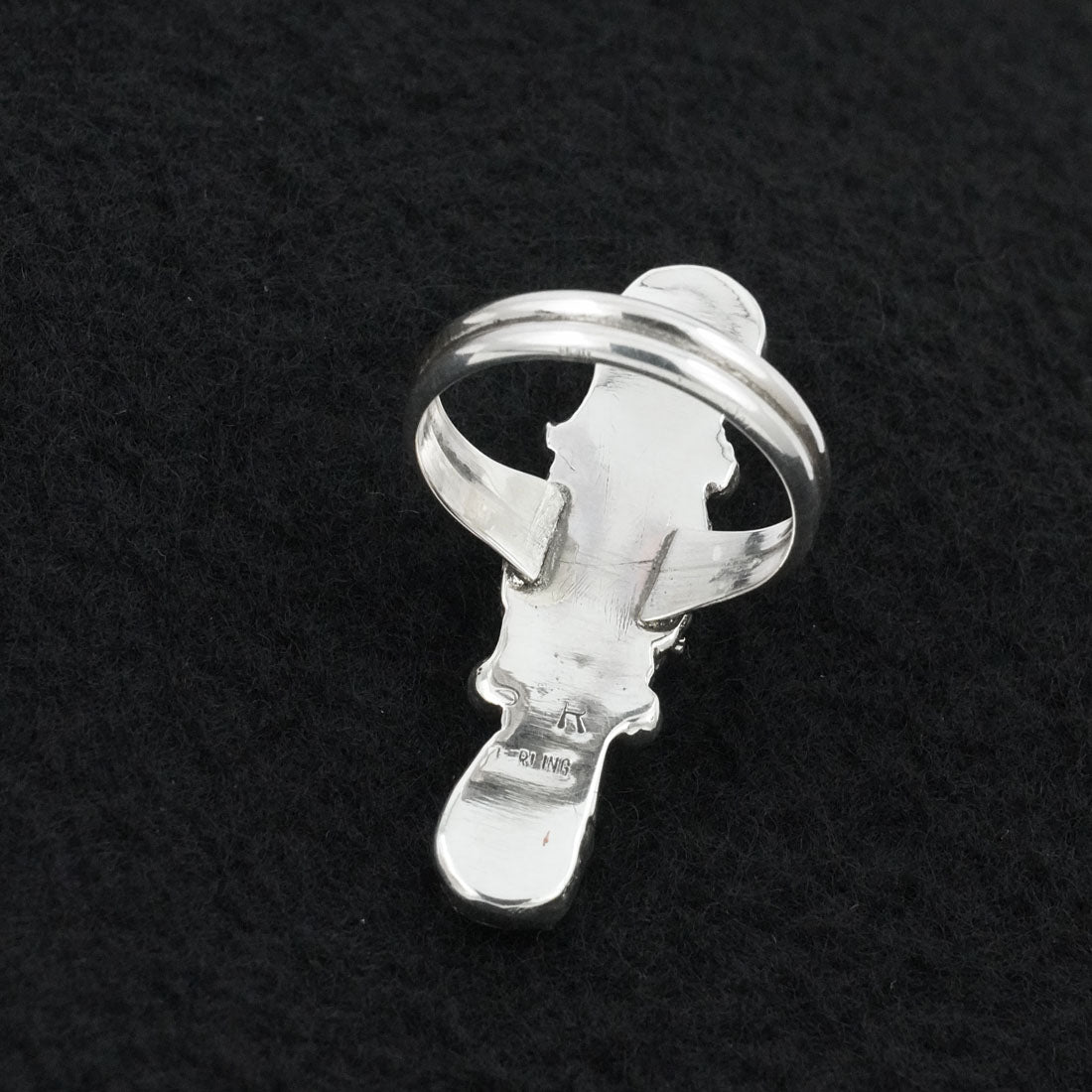 Priscilla Reeder Turquoise & Sterling Silver Ring Size 7.5