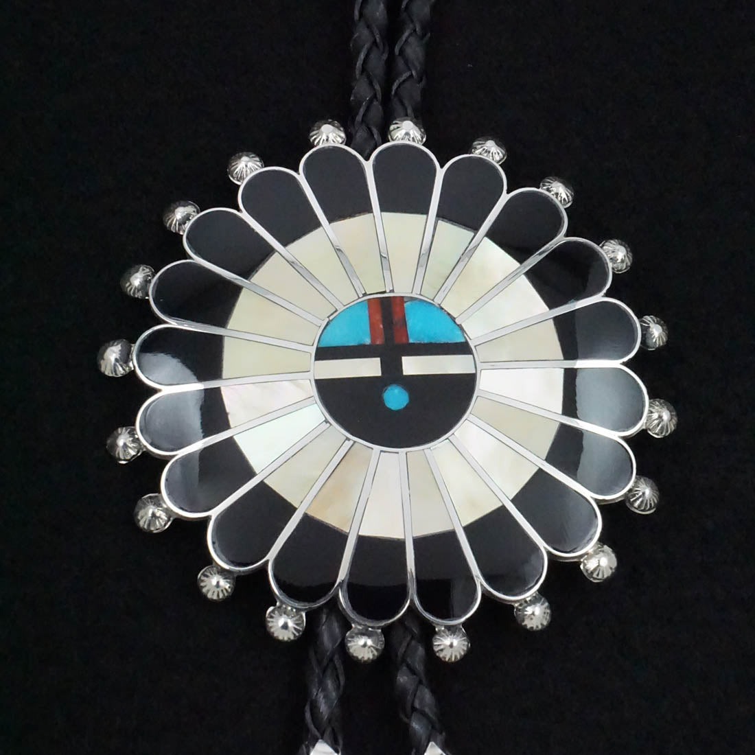 April Unkestine Multi-Stone & Sterling Silver Bolo Tie