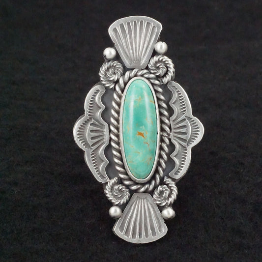 Michael Calladitto Turquoise & Sterling Silver Ring Size 10