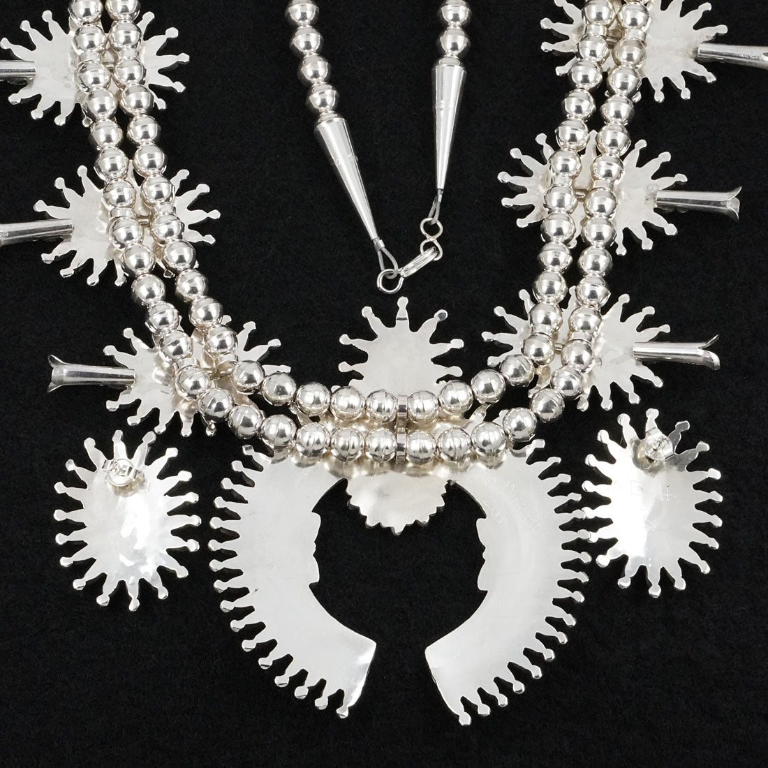 Evonne Hustito Turquoise & Sterling Silver Squash Blossom Set