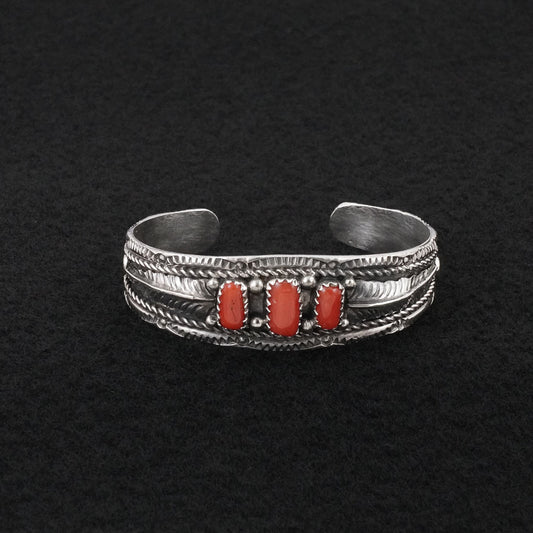 Betty Begaye Coral & Sterling Silver Child's Bracelet
