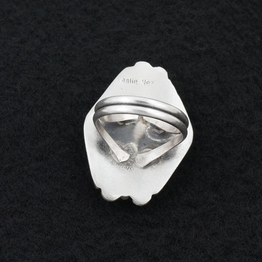 Leslie Nez Turquoise & Sterling Silver Ring Size 7.5