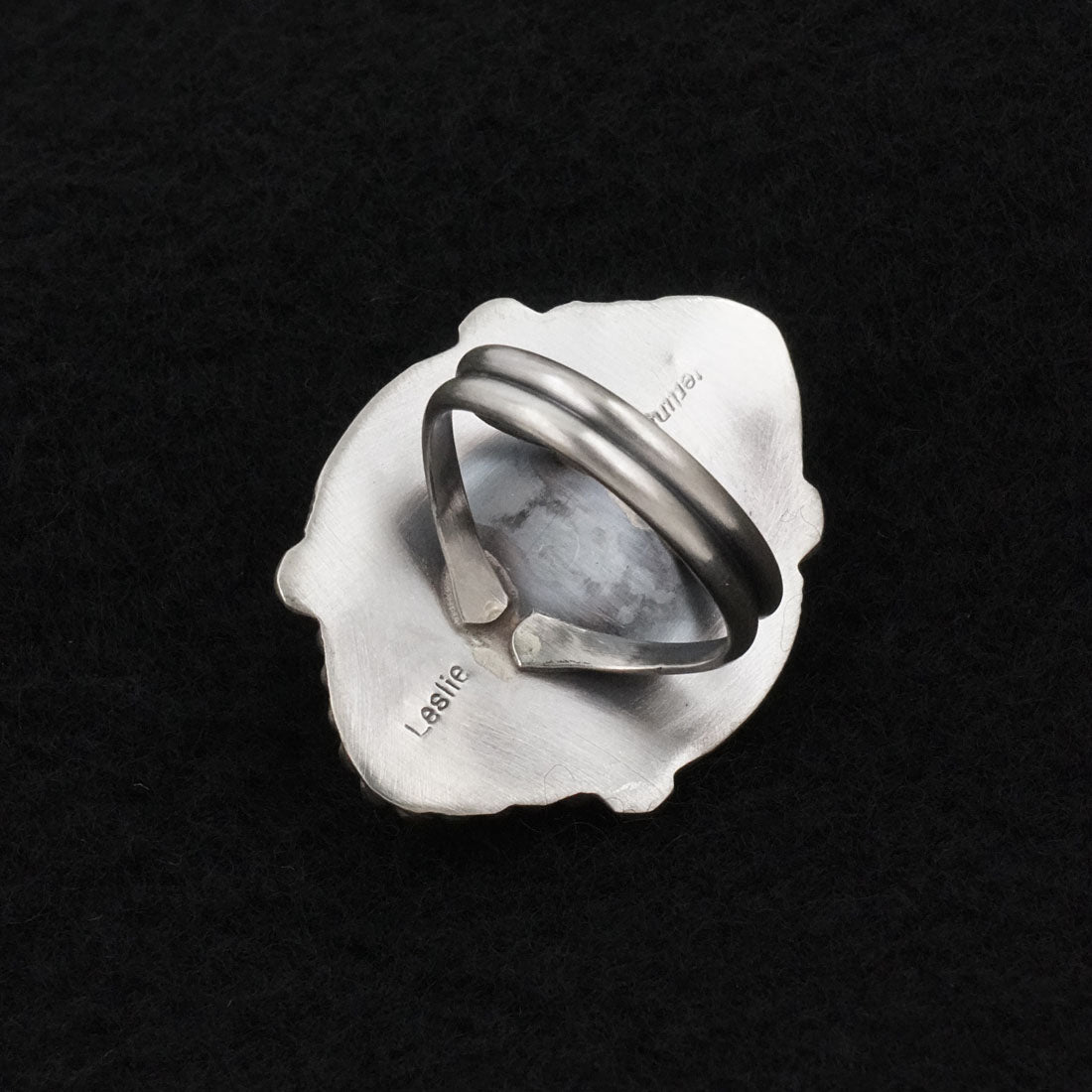 Leslie Nez Turquoise & Sterling Silver Ring Size 7.5