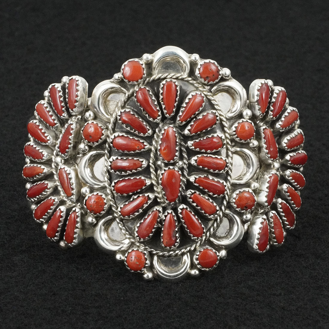 Justina Wilson Coral & Sterling Silver Squash Blossom Set
