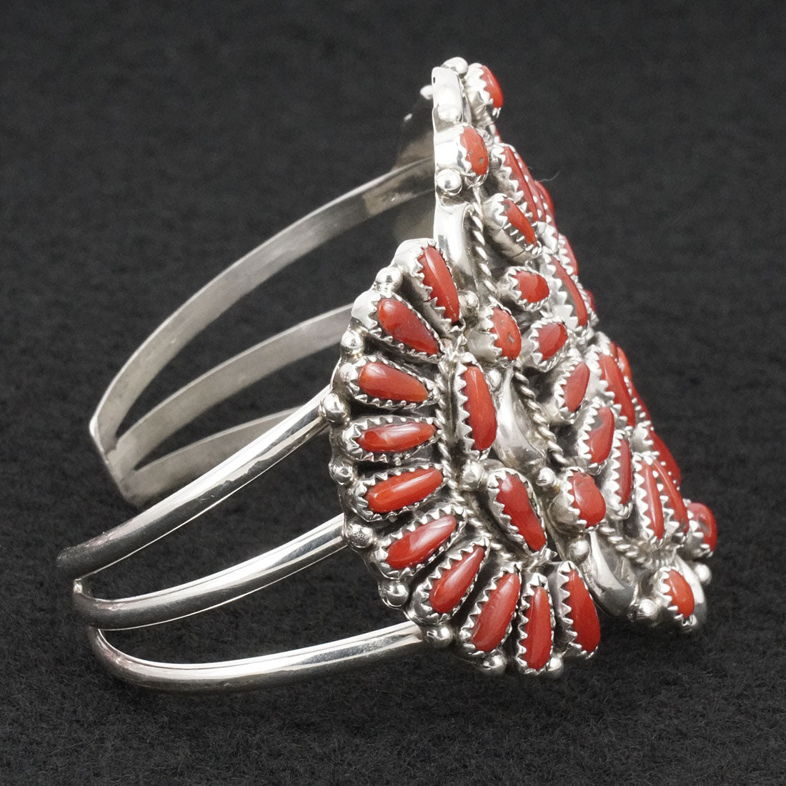 Justina Wilson Coral & Sterling Silver Squash Blossom Set