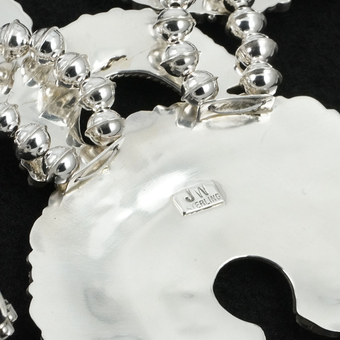 Justina Wilson Coral & Sterling Silver Squash Blossom Set